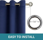 BGment Blackout Curtains for Bedroom - Grommet Thermal Insulated Room Darkening Curtains for Living Room, Set of 2 Panels (38 x 84 Inch, Navy Blue)