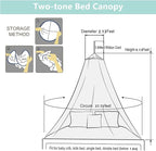 Eimilaly Lace Bed Canopy Mosquito Netting, Princess Bed Canopy for Girls Room Decor, Purple/Single Door