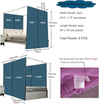 Akiky Canopy for Girls Room Bed Curtains Sheer Curtain for Twin Full Queen Size Bed Drapes,8 Panels Canopies with Light,Room Décor(Full/Queen, Sage Green)