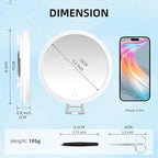 20X Magnifying Mirror with Light, Rechargeable 3 Colors Dimming Lighted Magnifying Mirror with 3 Suction Cups and 360° Stand, 6" Large Travel Tabletop Magnified Makeup Mirror with Tweezers & Scissors