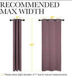 NICETOWN Dry Rose Room Darkening Curtains for Kitchen, Set of 2, 42 inches Wide by 50 inches Long, Window Treatment Thermal Insulated Solid Grommet Room Darkening Curtains/Drapes for Bedroom