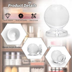 MroMax 6pcs Tiny Pull Handle Round Acrylic Mini Knob 16mm Diameter Clear Shiny Knob Cute Decoration for Jewelry Box, Gift Case and Makeup Box
