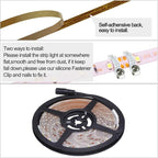 XINKAITE Led Strip Lights Warm White - 16.4ft Led Tape Light 12 V DC SMD 3528 Waterproof Flexible LED Light Strips for Boat, Home, Club, Bar and Outdoor Decoration(Power Adapter Not Included)