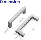 Ravinte 10 Pack Solid 3 Inch Center to Center Slim Square Bar Drawer Handles - Cabinet Hardware Brushed Nickel Pulls for Kitchen and Drawers