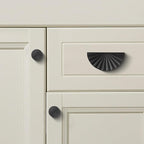 10 Pack 3 Inch (76mm) Matte Black Cabinet Pulls Cup Flat Drawer Handles Kitchen Cupboard Pull Bathroom Dresser Sunflower Handle Unique Hardware for Furniture Door Wardrobe Hardware TYH-MB-10