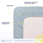 Twin XL Sheets - Breathable Luxury Sheets with Full Elastic & Secure Corner Straps Built In - 1800 Supreme Collection Extra Soft Deep Pocket Bedding Set, Sheet Set, Twin XL, Misty Blue