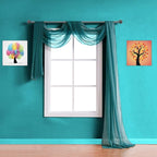 Warm Home Designs 24 Feet Long Green Teal Sheer Window Scarf. These XXL Length Valance Scarves 54 X 288 Inches in Size. Great as Bed Canopy or Wedding Arch Draping Fabric. AM Teal 288"