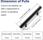 HBL' 10 Pack | 3 Inch Center to Center Matte Black Cabinet Pulls Kitchen Cabinet Handles,Made of Stainless Steel,Ideal for Cabinet,Drawer,Cupboard and Wardrobe.