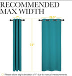 NICETOWN Room Darkening Curtains 72 inch Length 2 Panels, Thermal Insulated Grommet Blackout Curtains for Modern Casual Elegant Bedroom Kids Room Theme Decoration (Peacock Teal, 2 Pieces, W34)