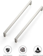 Ravinte 3 Pack Square Cabinet Handles - Satin & Brushed Nickel Drawer Pulls - 12-3/5 Inch Kitchen Cabinet Hardware