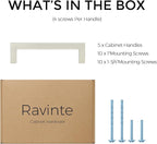 Ravinte 5 Pack Solid 3-1/2 Inch Center to Center Slim Square Bar Drawer Handles Cabinet Hardware - Brushed Nickel Kitchen Pulls