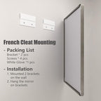 36x36 Silver Square Bathroom Mirror for Wall, Brushed Metal Framed Bathroom Vanity Mirror, Rounded Rectangle Silver Mirror, Shatterproof, Anti-Rust (Horizontal/Vertical)