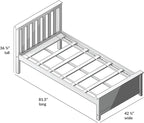 Max & Lily Twin Bed Frame with Slatted Headboard, Solid Wood Platform Bed for Kids, No Box Spring Needed, Easy Assembly, White