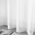 108 Inch Sheer Curtains for Living Room Bedroom Apartment Window 2 Panels Grommet Voile Drape Semi Sheer Curtain for Wedding Baby Shower Party Backdrop Outdoor White 52X108 Inches 9 FT Extra Long