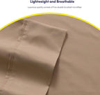 Twin Size Bed Sheets - 4 Piece 1500 Supreme Collection Fine Brushed Microfiber Deep Pocket Twin Sheet Set Bedding - 1 Extra Pillow Cases, Great Value, Twin, Taupe (Pack of 2)