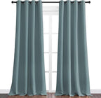 NICETOWN Modern Blackout Curtains Noise Reducing, Thermal Insulated and Privacy Room Darkening Drape Panels for Boy's Guest Room Door Window (Greyish Blue, 2 Panels, W55 x L90 -Inch)