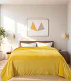HOZY Soft Twin Size Blanket for All Season Lightweight Thermal Fleece Summer Autumn Fall Winter Spring Blankets for Twin/Twin XL Extra Long Bed Couch Sofa,66x90 Inches,Yellow