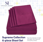 Queen Sheets Berry - 6 Piece 1500 Supreme Collection Fine Brushed Microfiber Deep Pocket Queen Sheet Set Bedding - 2 Extra Pillow Cases, Great Value, Queen, Berry