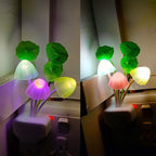 AUSAYE 2 Pack Sensor Led Night Light Plug-in Wall Lamp Color Changing Mushroom Night Light for Kids Adults NightLight Bedroom,Bathroom,Toilet, Stairs, Kitchen