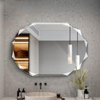 Single Beveled Edge Frameless Wall Mount Bathroom Vanity Mirror, 30” X 40”