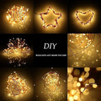 Sanniu Led Fairy Lights Battery Operated, 4 Packs Mini Battery Powered Copper Wire Starry String Lights for Christmas,Bedroom, Parties,Wedding,Indoor,Home Decoration (5m/16ft Warm White)