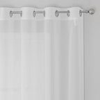 KEQIAOSUOCAI Sheer Window Curtains 72 inches Long, Silver Grommet Light Filtering Window Drapes Airy & Breathable Living Room Voile Panels for Flat,Pure White, 108" W Total 2 Pieces
