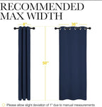 NICETOWN Blackout Curtain Panels, Window Treatment Energy Saving Thermal Insulated Solid Grommet Blackout Drapes/Draperies (Navy, 1 Pair, 42 by 50-inch)