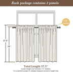 Chyhomenyc Sky Blue Sheer Curtains 36 inch Length 2 Panels, Light Filtering Voile Light Blue Short Window Curtians for Bathroom Living Room Farmhouse Small Windows, 42Wx36L inches