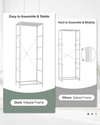 Crestlive Products Vertical Dresser Storage Tower - Sturdy Steel Frame, Wood Top, Easy Pull Fabric Bins - Organizer Unit for Bedroom, Hallway, Entryway, Closets - 5 Drawers(Beige)