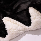 NANPIPER Fleece Blanket Sherpa Throw,Soft Fuzzy Twin Blankets for Couch,Black 60"x80"