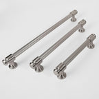 6 Pack 12-3/5 inch(320mm) Brushed Satin Nickel Kitchen Cabinet Handles Knurled Cabinet Pulls Silver Drawer Pulls Kitchen Cabinet Hardware Dresser Handles
