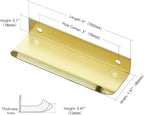 Ravinte Hardware 20 Pack Gold Cabinet Handles, 4 Inch (102mm) Finger Edge Pulls, 3 Inch Hole Center, Finger Pulls for Cabinets
