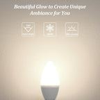 Brightever LED Candelabra Light Bulbs 40W Equivalent, 4W Candle Light Bulbs with Small E12 Base, Neutral White 4000K Ceiling Fan Lightbulbs, Type B Bulb for Wall Sconces, Non-Dimmable, Pack of 6
