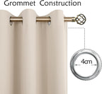 BGment Blackout Curtains - Grommet Thermal Insulated Room Darkening Bedroom and Living Room Curtains, Set of 2 Panels (42 x 72 Inch, Champagne)