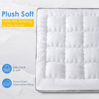 QUEEN ROSE Mattress Topper Full, Cooling Extra Thick Pillow Top Mattress Pad Bed Covers Full Size, Overfilled Snow Down Alternative Mattress Topper, Soft Comfort to Firm Mattress, Plush Support
