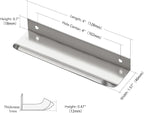 Ravinte Hardware 10 Pack Silver Cabinet Handles, 5 Inch (128mm) Finger Edge Pulls, 4 Inch Hole Center, Finger Pulls for Cabinets