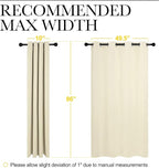 NICETOWN Beige Room Darkening Curtains 86" Long for Boho Farmhouse Home Decoration, Window Treatment Total Privacy Drape Panels for Bedroom Living Room Guest Room (55" Wide, Set of 2)