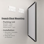 Black Bathroom Mirror for Wall, 55x30 Large Matte Black Vanity Mirror for Bathroom, Rounded Rectangle Mirror, Anti-Rust, Shatterproof (Horizontal/Vertical)