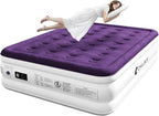 CHILLSUN Air Mattress Full with Built in Pump, 18" Raised Comfort Blow up Mattress, Inflatable Mattress colchon inflable, Upgraded Flocked Top Air Bed with Storage Bag for Home, Camping & Guests