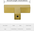 LONTAN 20 Pack Dresser Knobs Brushed Brass Kitchen Cabinet knobs Square Gold Cabinet Door Hardware for Bathroom Closet Cupboard