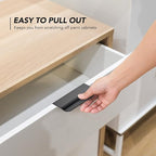 Ravinte Hardware 8 Pack Black Cabinet Handles, 3.15 Inch (80mm) Finger Edge Pulls, 2-1/2 Inch Hole Center, Finger Pulls for Cabinets