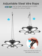 SEOBIOG LED Garage Lights - 6 Pack, 200W 20000LM Plug-in Shop Light with 6+1 Deformable Panels for Garage, Warehouse, Barn, Basement (Built-in ON/Off Switch)