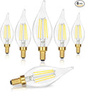 E12 LED Candelabra Bulbs 40W Equivalent, 6-Pack 4W 460LM Dimmable Candle Light, 5000K Daylight White Chandelier Bulbs, Flame Tip CA10 for Ceiling Fan, Home Decor