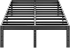 ALDRICH Metal King Size Bed Frame - 16 Inch Tall Black Basic Steel Slats Platform, Easy Assembly Heavy Duty Noise Free Bedframes, No Box Spring Needed
