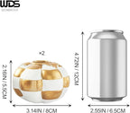 WDS WONDROUS Fall Pumpkin Candle Holder Set White & Gold Thanksgiving Decorations Halloween – 2PCS Checkered Pumpkin Candlestick Holders Decor – Taper Candle Holders, Autumn Table Centerpieces Decor