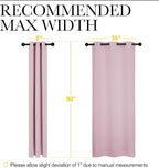 NICETOWN Room Darkening Drapes for Nursery - Light Blocking Curtain Panels for Bedroom Girl Room, Soft Fabric Window Treatment (Lavender Pink, 42 inches Width by 90 inches Length, 1 Pair)