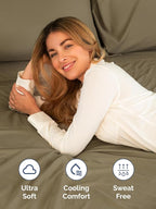 Extra Deep Twin Sheet Set - 4 Piece Breathable and Cooling Sheets - Hotel Luxury Bed Sheets Set - Easy & Secure Fit - Soft, Wrinkle Free and Comfy Sheets Set - Khaki Sheet Set with Extra Deep Pockets