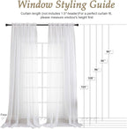 OVZME White Sheer Curtains 84 Inches Long 2 Panels Set, 59 Inch Extra Wide Light Filtering Sheer White Curtains for Living Room Bedroom, Modern Voile Filmy Rod Pocket Window Drapes, 59Wx84L Inches