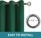 BGment Blackout Curtains - Grommet Thermal Insulated Room Darkening Bedroom and Living Room Curtains, Set of 2 Panels (52 x 120 Inch, Emerald Green)