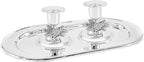The Dreidel Company Shabbat Candlesticks Candle Holders Silver Plated, 2 Candlesticks Set (4 Sets)